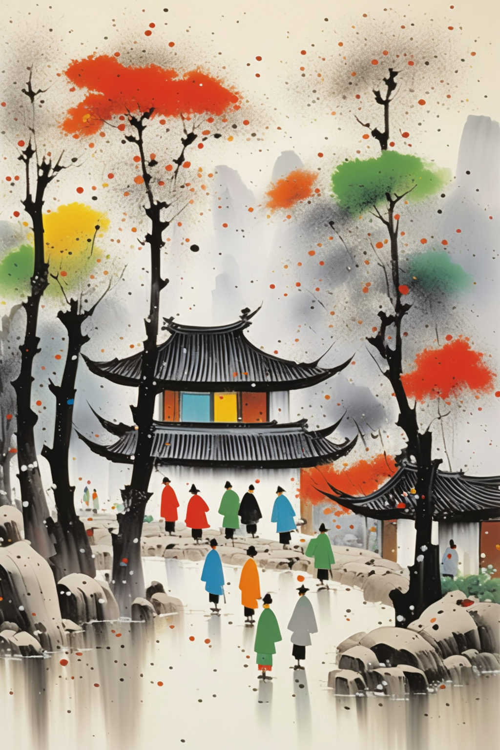 01200-2971919478-_lora_Wu Guanzhong Style_1_Wu Guanzhong Style - A beautiful painting by Wu Guanzhong, Traditional Chinese colorful Ink Painting.png